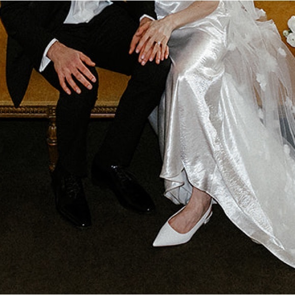 Stuart Weitzman White Patent Slingbacks - Picture 12 of 12